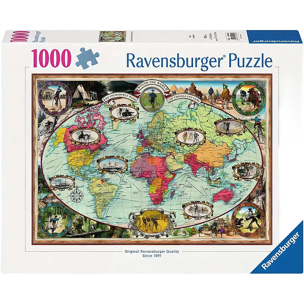 Ravensburger Puzzle Mit Fahrrad um die Welt 1000Teile