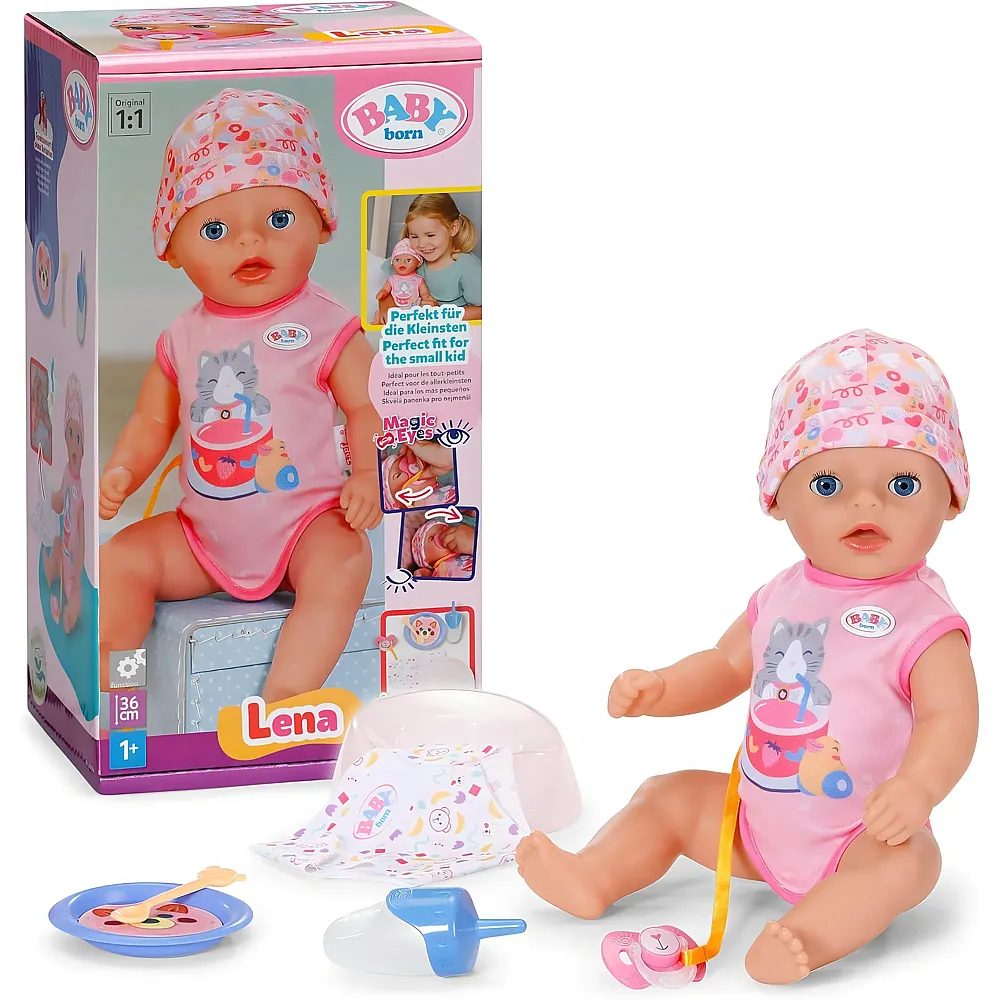 meinspielzeug - Zapf Creation Baby Born Lena in pinken Strampler 36cm | Babypuppen