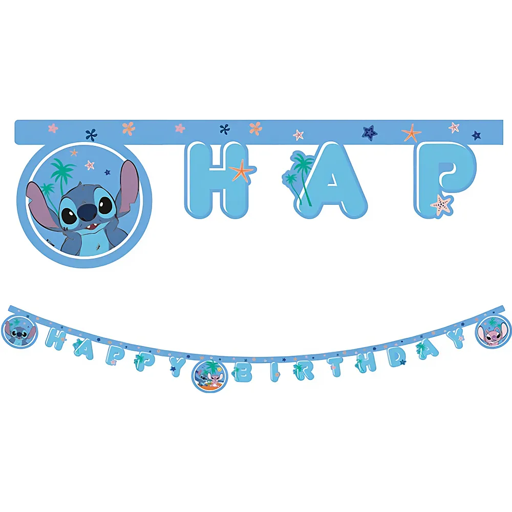 meinspielzeug - Procos Girlande Stitch Happy Birthday Lilo & Stitch | Partydeko