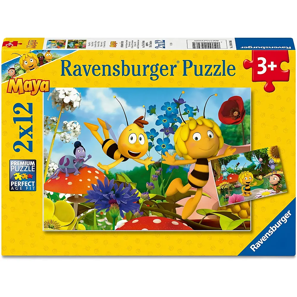 meinspielzeug - Ravensburger Puzzle 2in1 Majas Welt 12Teile Biene Maja | Puzzle 10-104 Teile