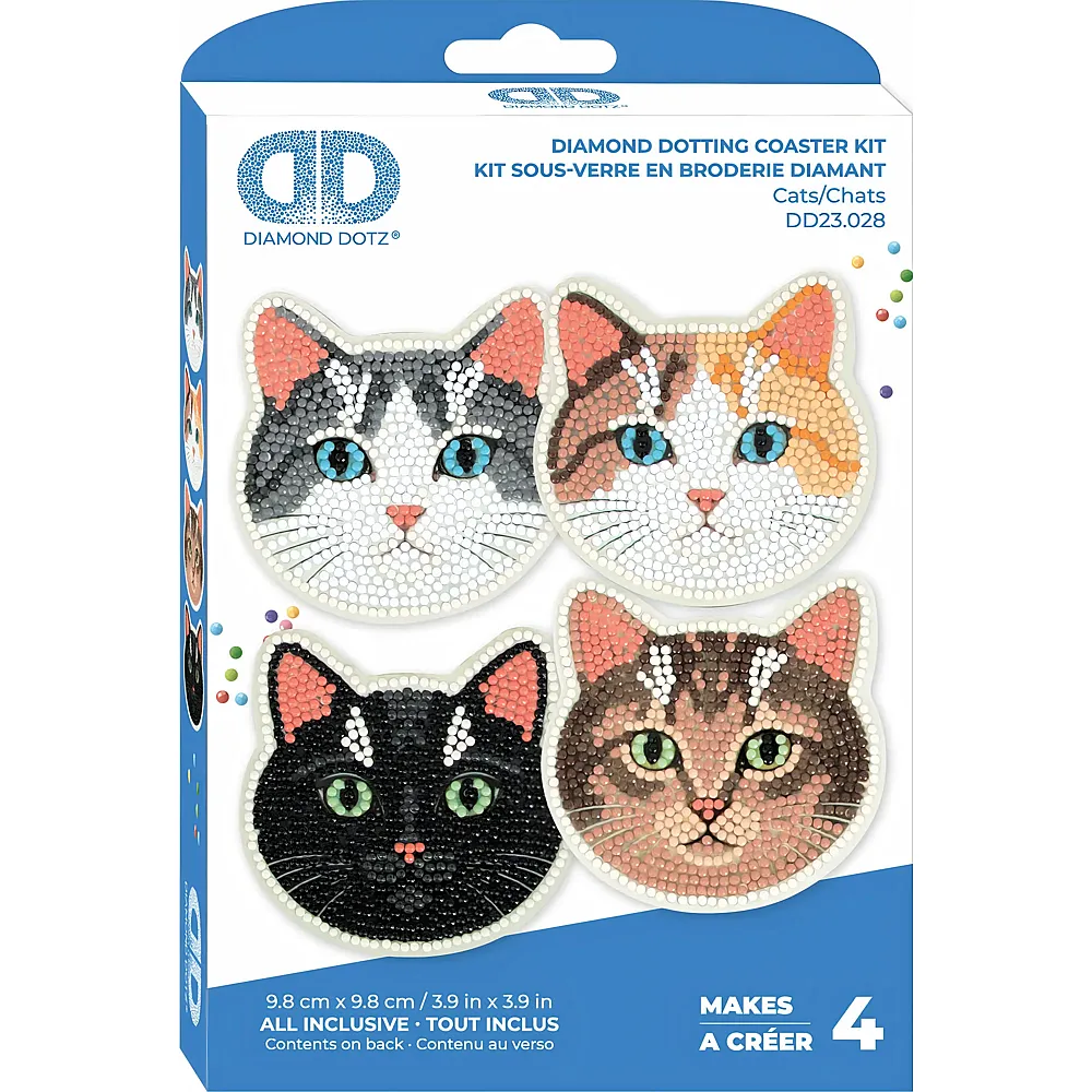 Diamond Dotz Diamond Painting Untersetzer Katzen