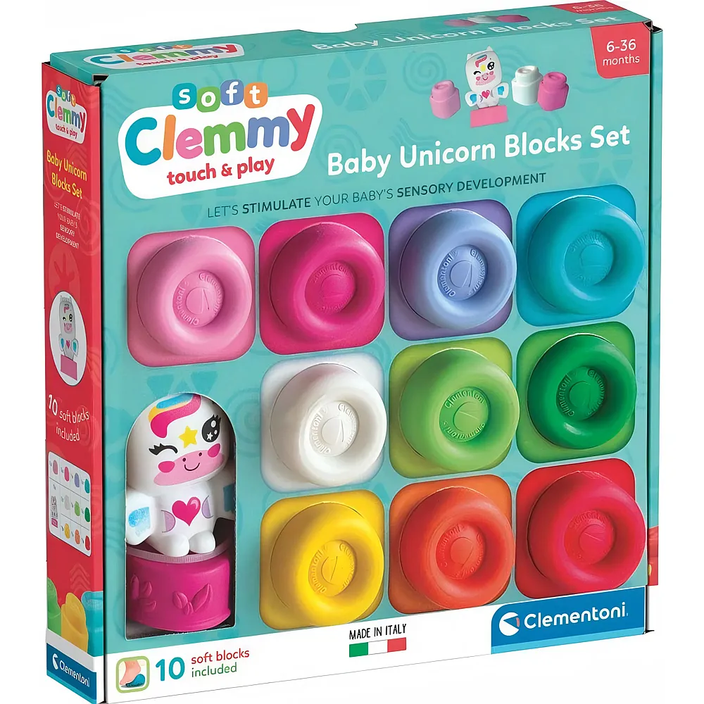 Clementoni Clemmy Einhorn 10 Bausteine und 1 Einhorn