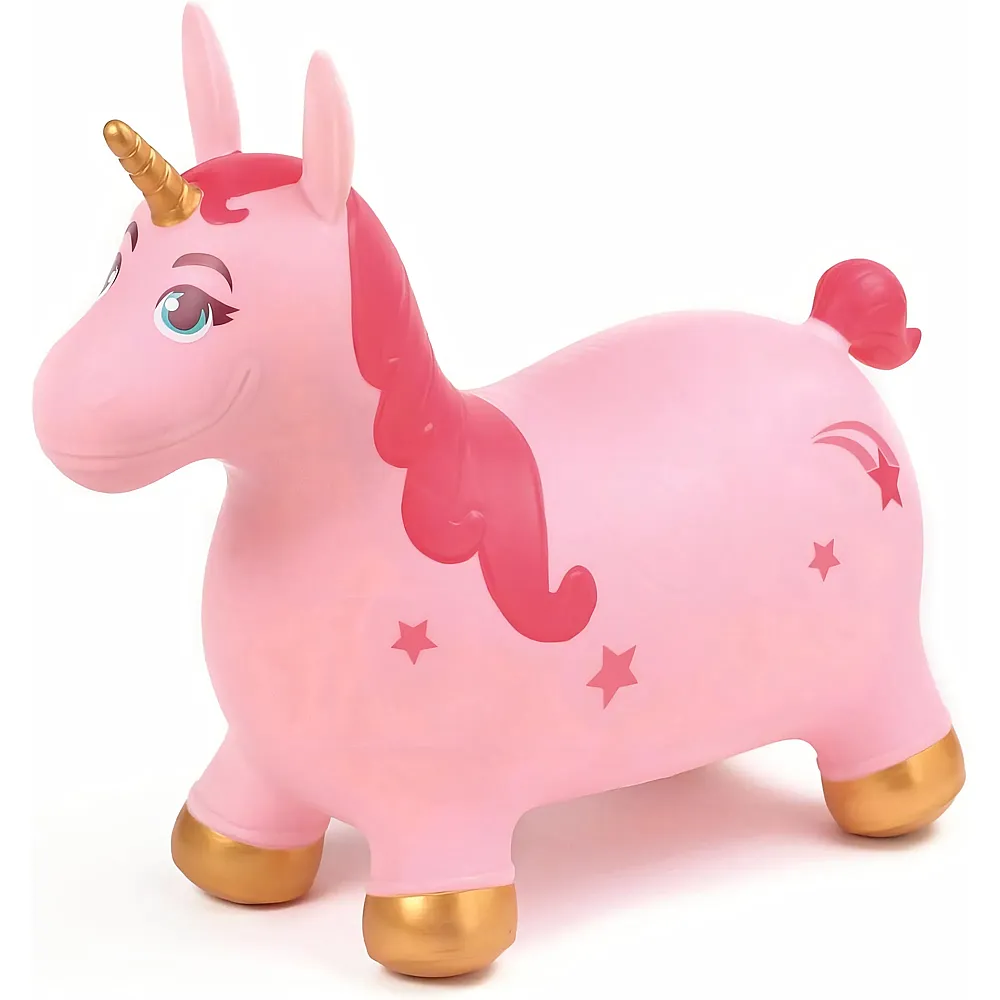LUDI Springball f�r Kinder mit springendem Einhorn, 61 x 53 x 24 cm, dynamisches PVC-Spielzeug mit ergonomischen Griffen