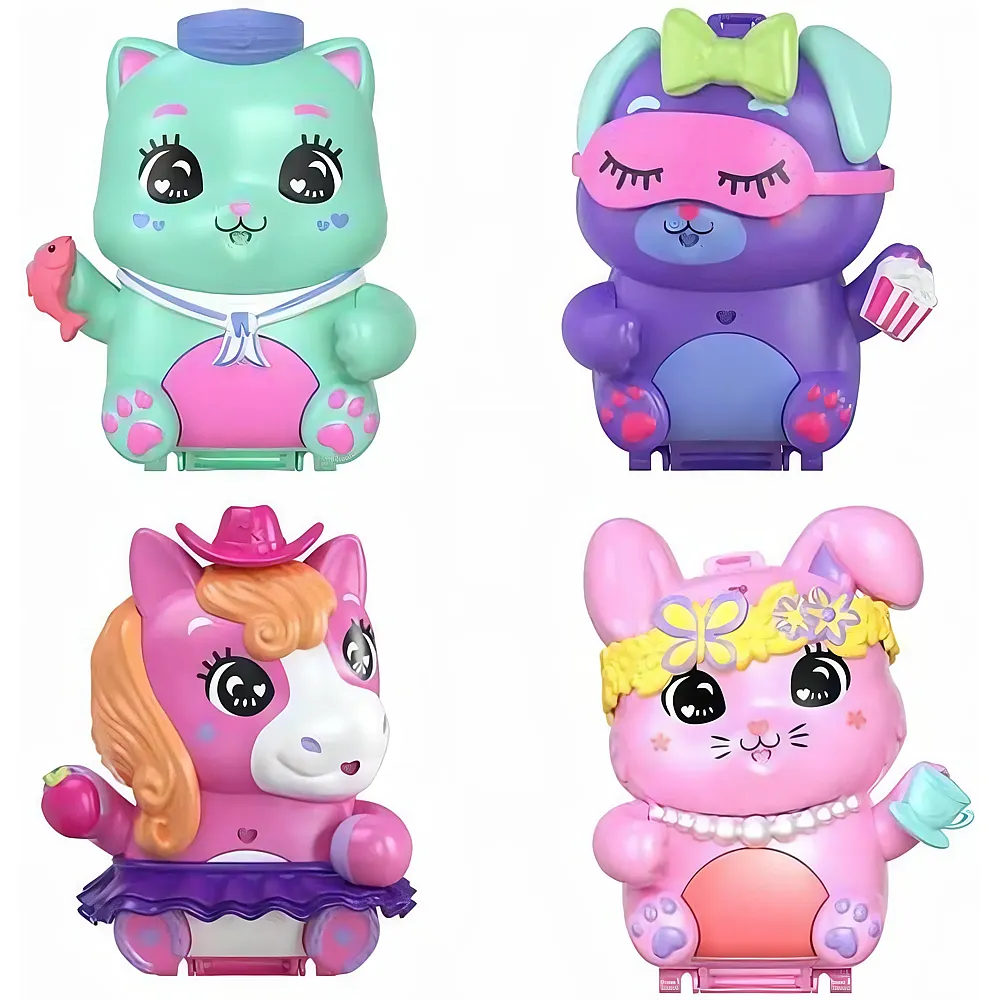 Mattel Polly Pocket Set mit 4 Puppen, Verschiedene Modelle, zufällige Lieferung ohne Wiederholungen
