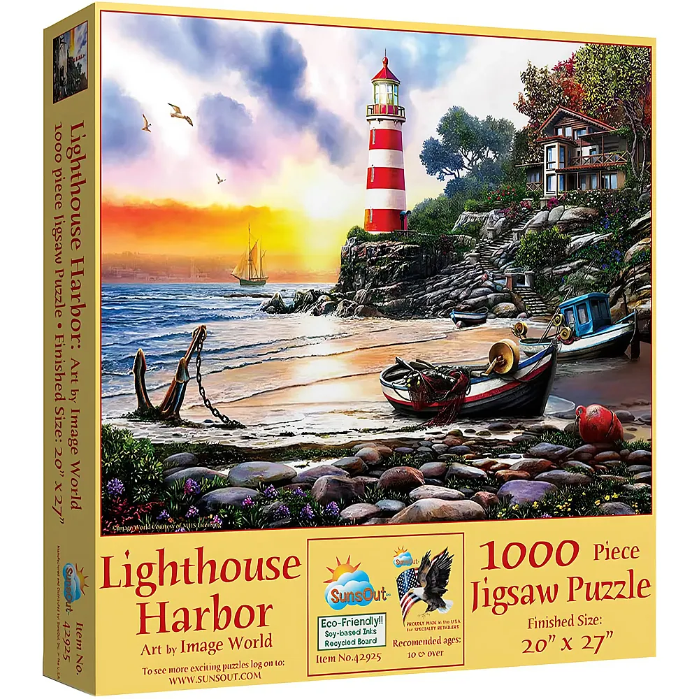SunsOut Puzzle Image World Lighthouse Harbor - 1000 Teile