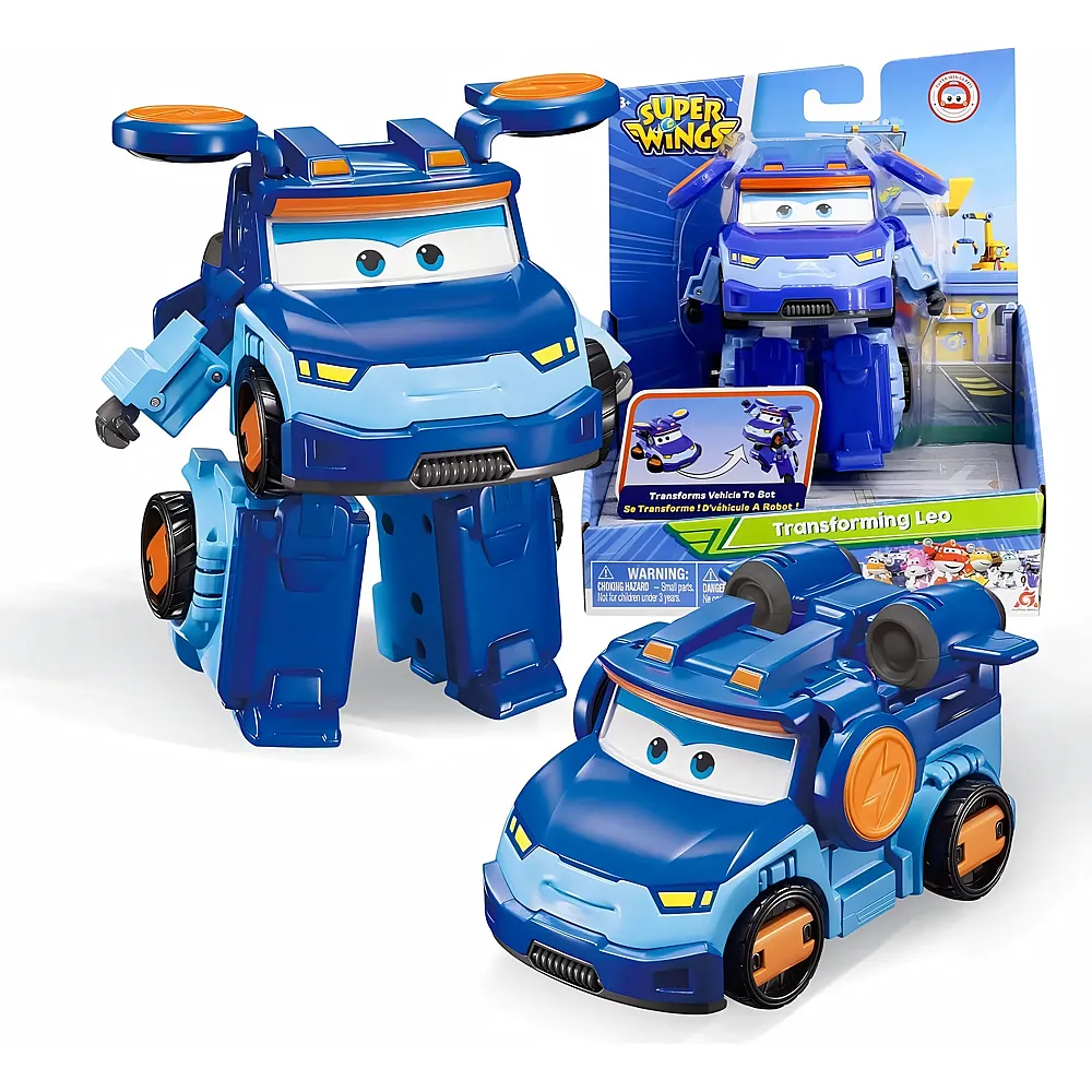 meinspielzeug - Alpha Toys Super Wings Transformations-Flugzeug Supercharged Leo 12,5cm | Actionfiguren