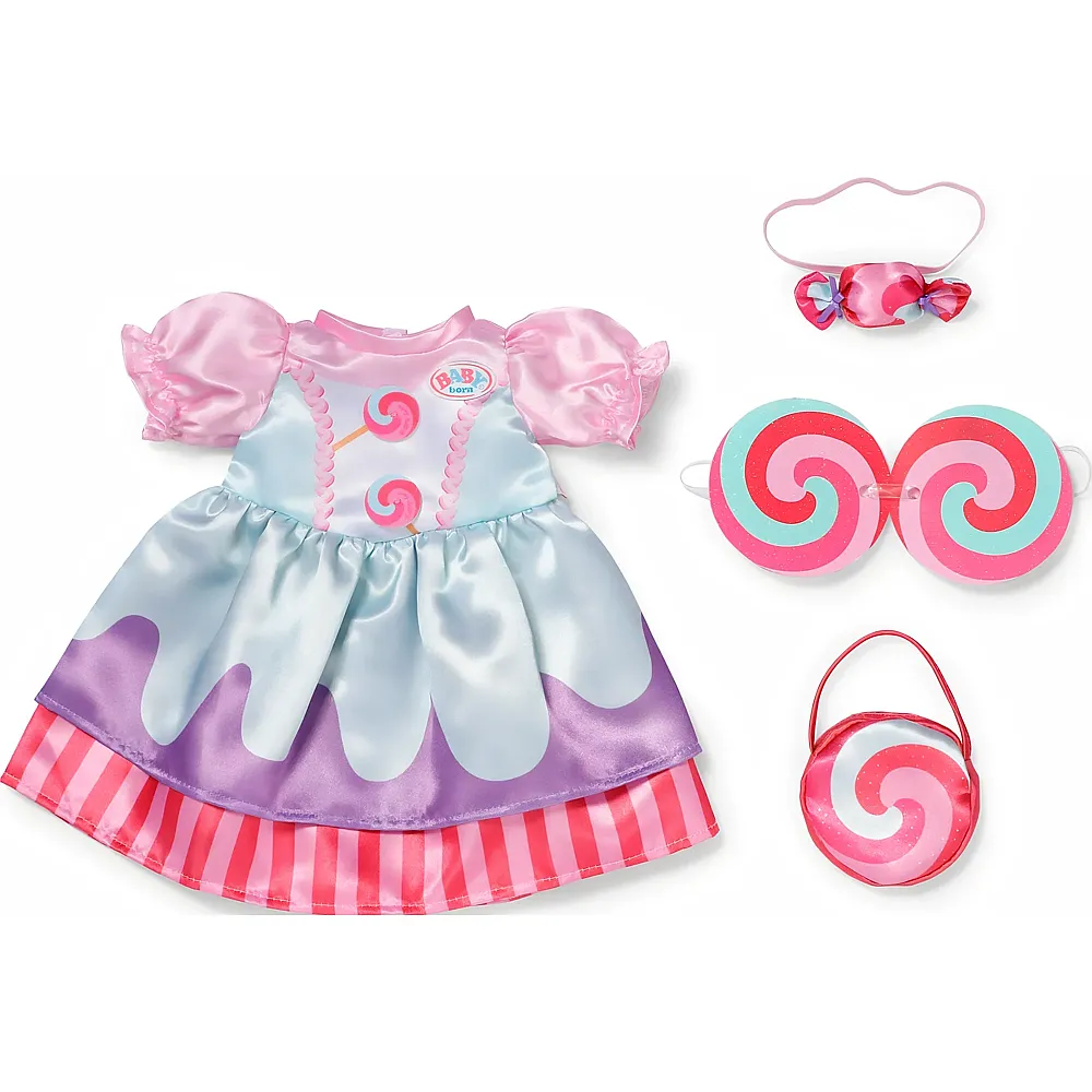 Zapf Creation Baby Born Bonbon-Outfit mit Kleid, Tasche - 43 cm