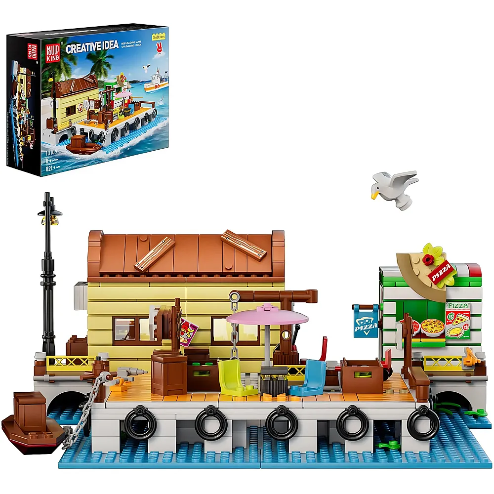 Mould King Creative Idea Mould King 10109 Fishermans Wharf Klemmbausteine Architecture Haus Bausteine Lernspielzeug Weihnachten Bausatz Kompatibel mit Andere Marke821 Teile