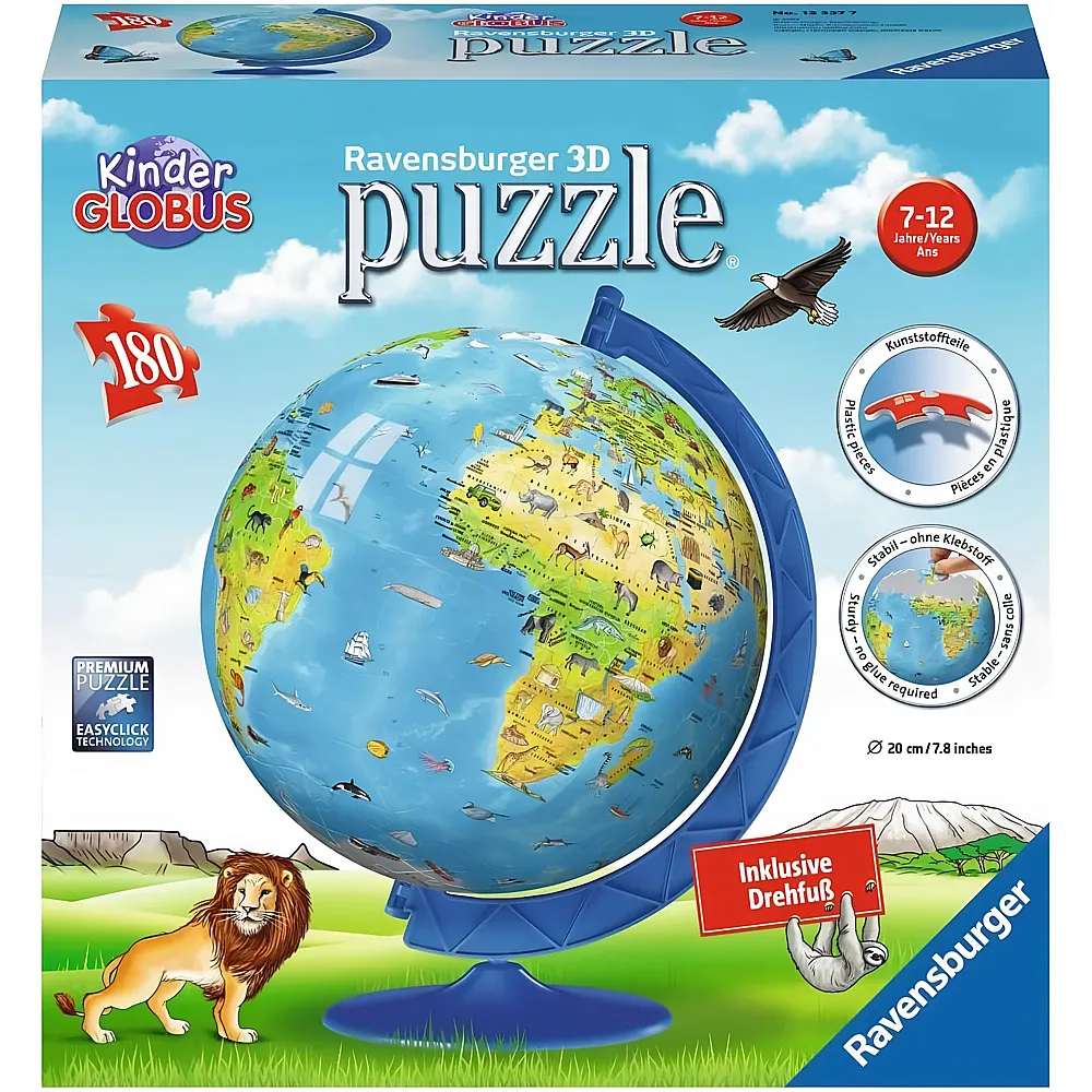 Ravensburger Puzzle 180 Teile 3D Puzzle - Globe in deutscher Sprache