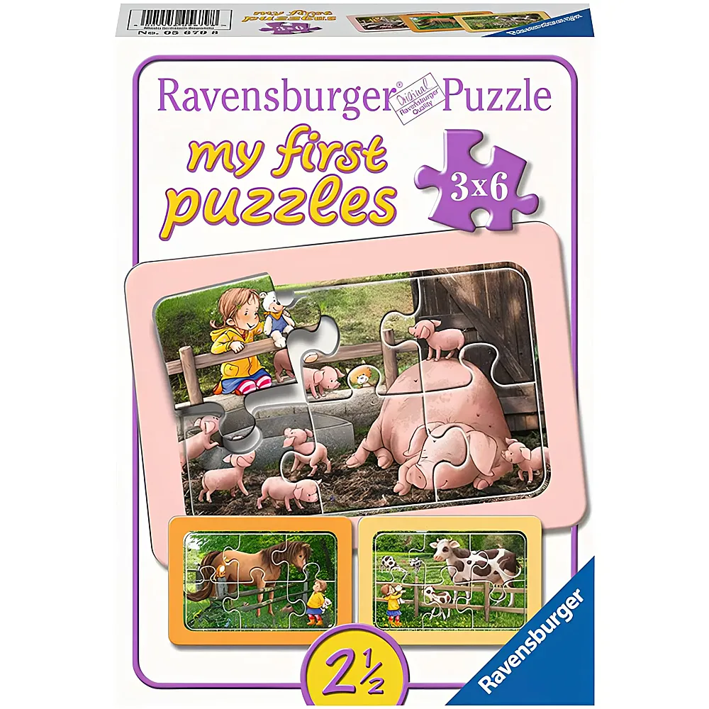 Ravensburger Puzzle Lotta auf dem Bauernhof 3x6