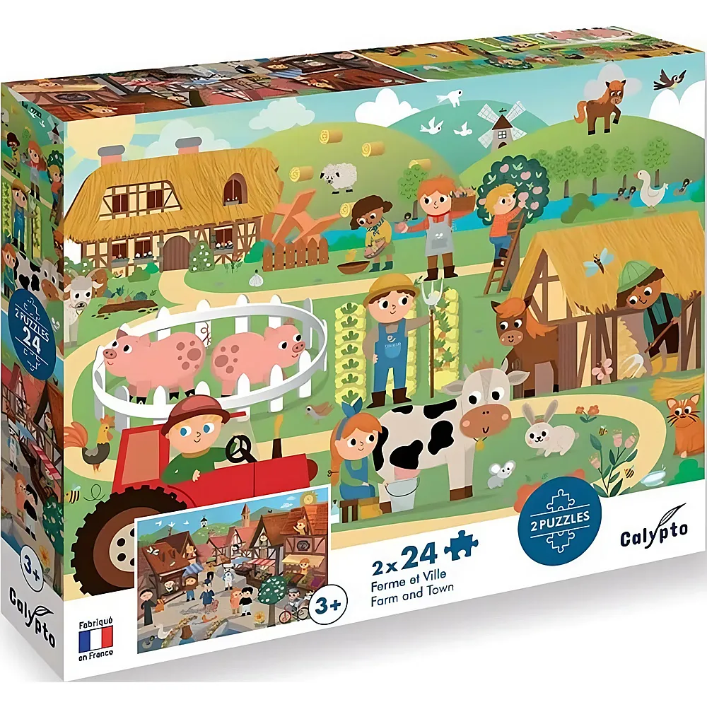 Calypto Puzzle 2in1 Bauernhof & Stadt - 24 Teile