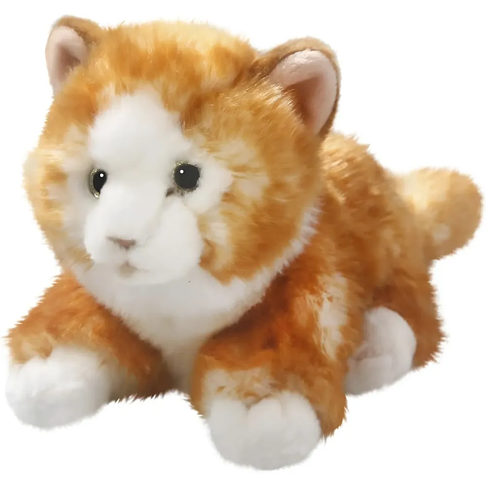 Carl Dick Katze liegend Braun - 23 cm - Katzen Pl�sch
