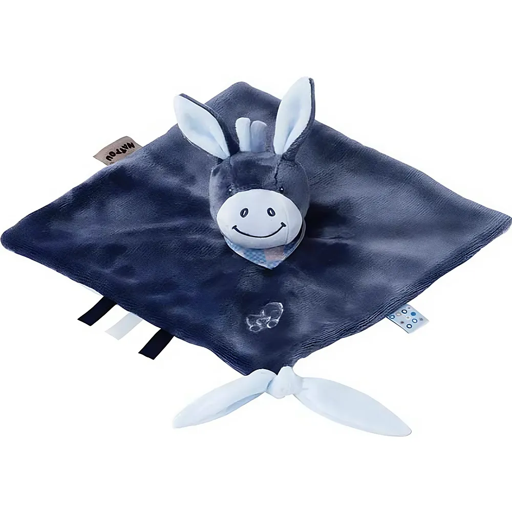 meinspielzeug - Nattou Schnuffeltuch Esel Alex mit Befestigung f�r Schnuller Blau 27cm | Schmuset�cher