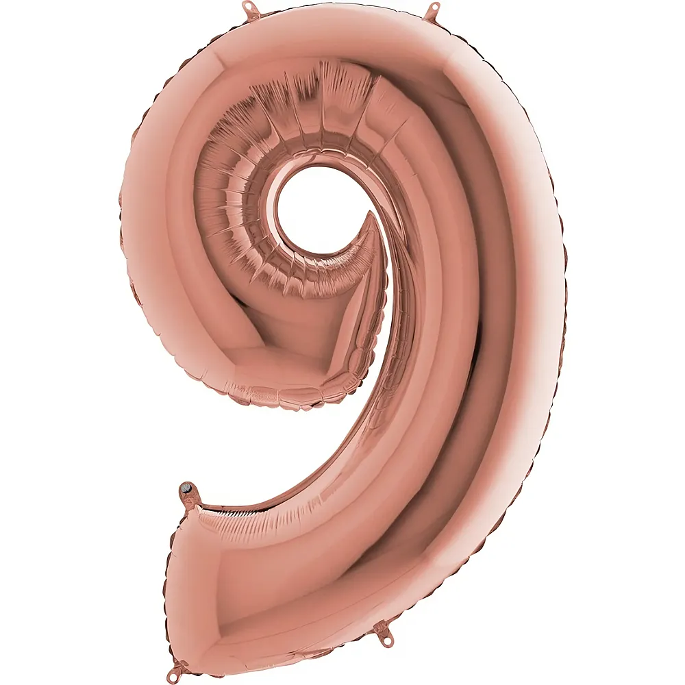 Grabo Superloons Folienballon Zahl 9 Rose-Gold - 102 cm