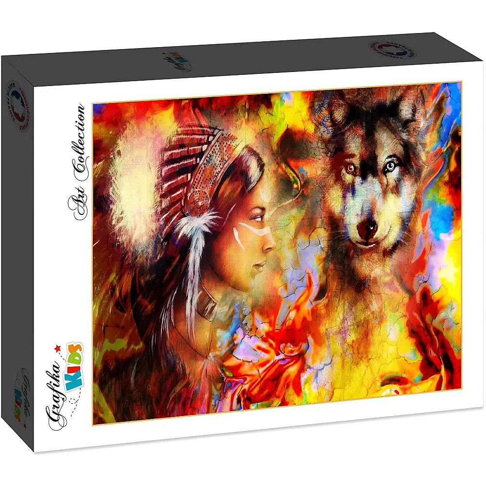 Grafika Puzzle Art Collection Grafika Kids The Indian Woman and the Wolf - 12 Teile