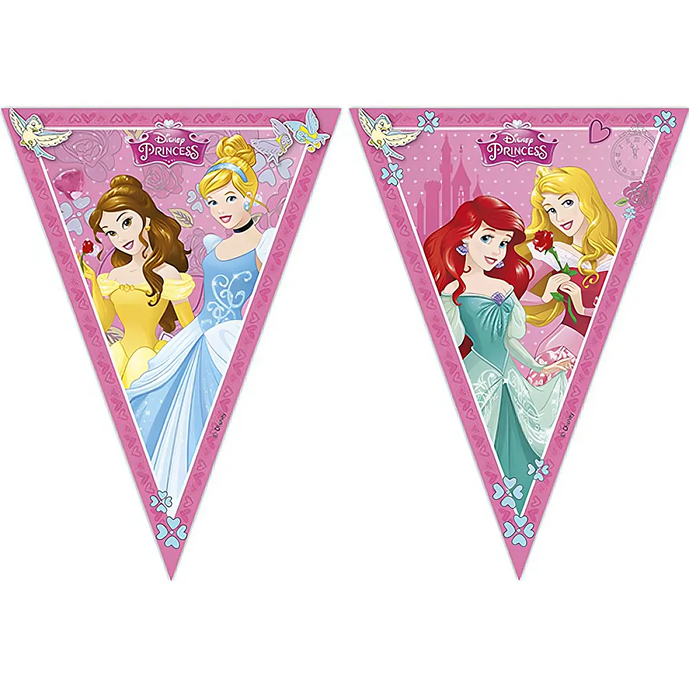 Procos Disney Princess Wimpelkette mit 9 Flaggen | Kindergeburtstag