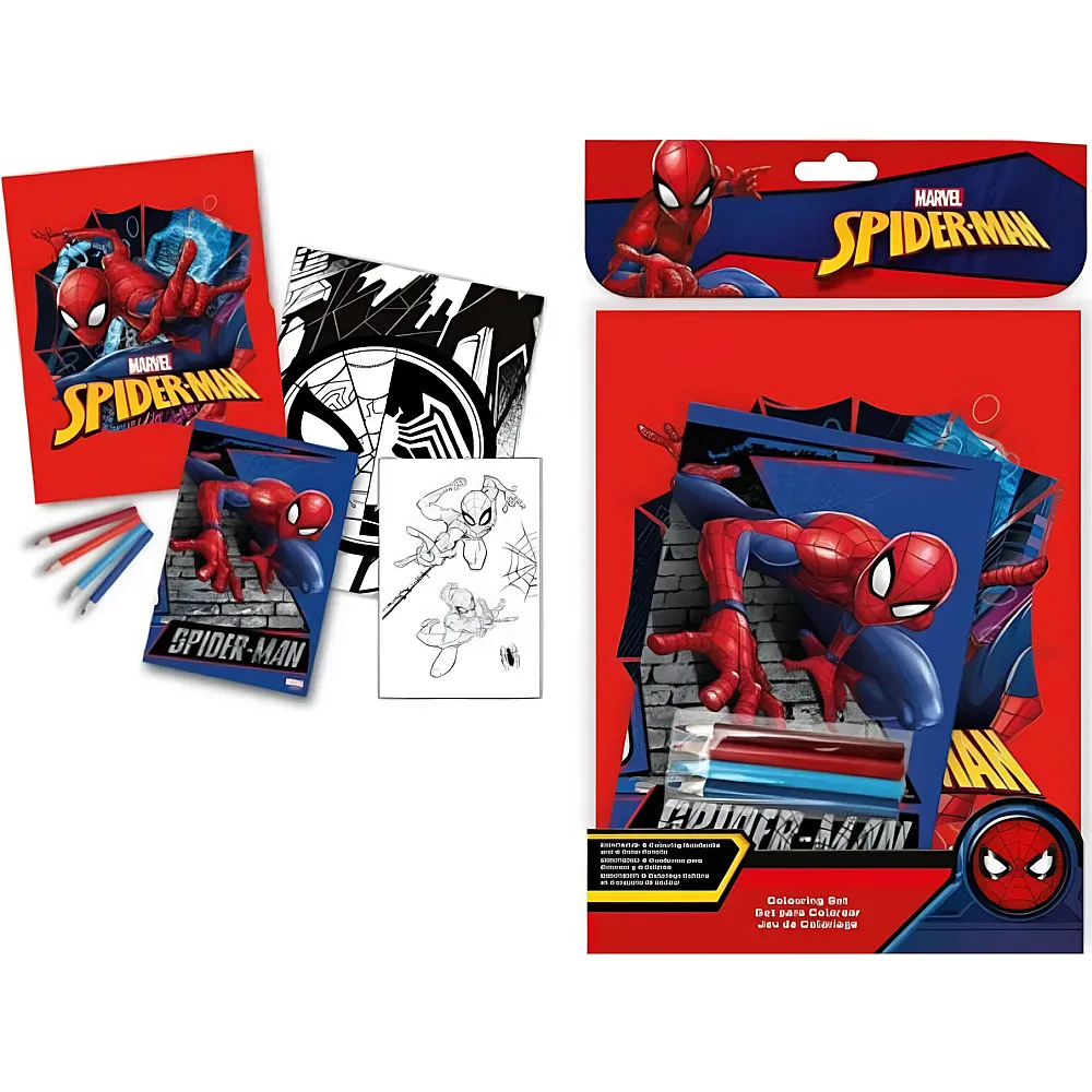 Kids Licensing Spiderman Malset inkl. Farbstifte | Malsets