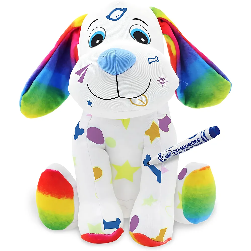 Crayola Colour Me Welpe mit 3 Filzstiften - 28 cm