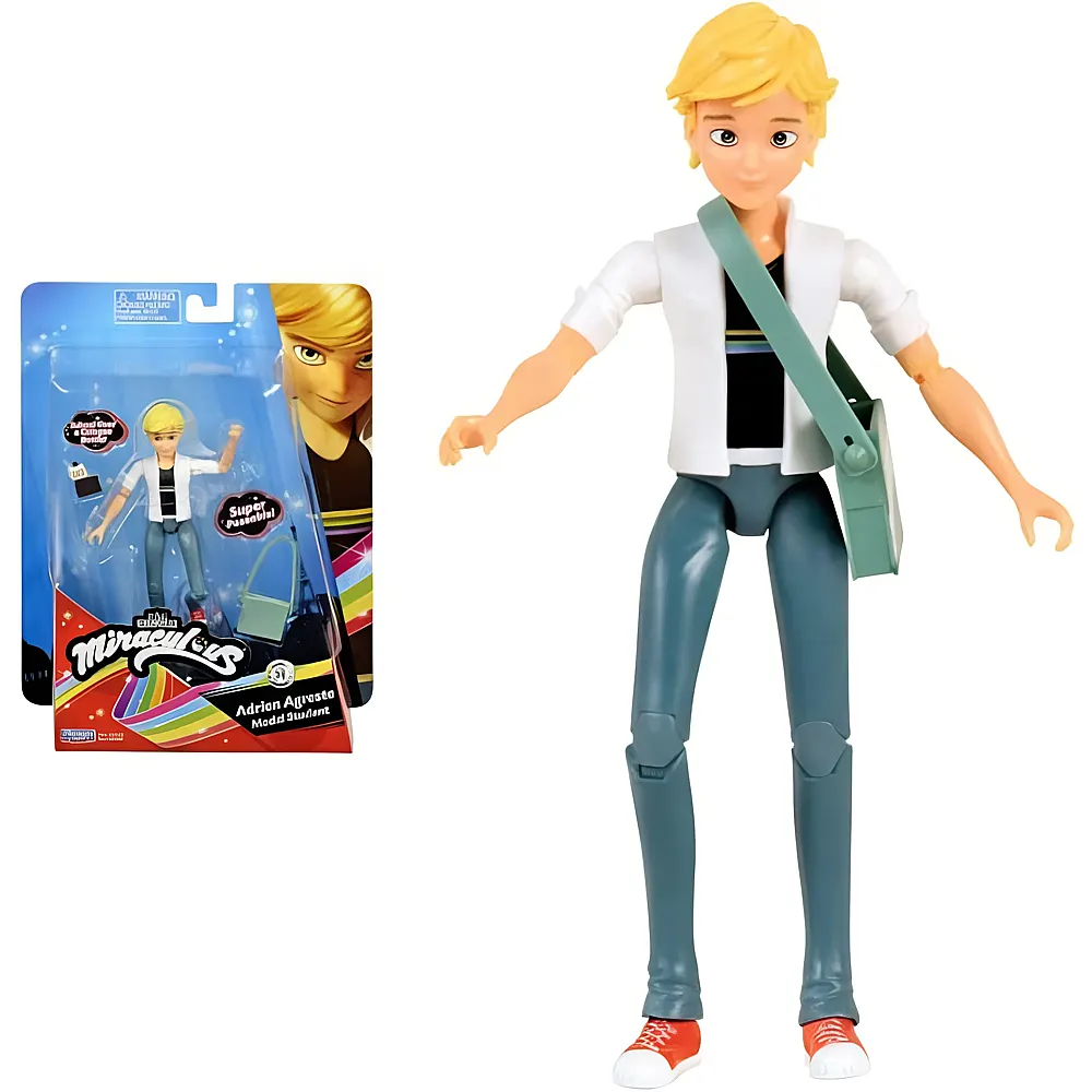 Bandai Miraculous Ladybug - Mini-Puppe - Adrian - 12cm-Gelenkpuppe & Zubeh�r