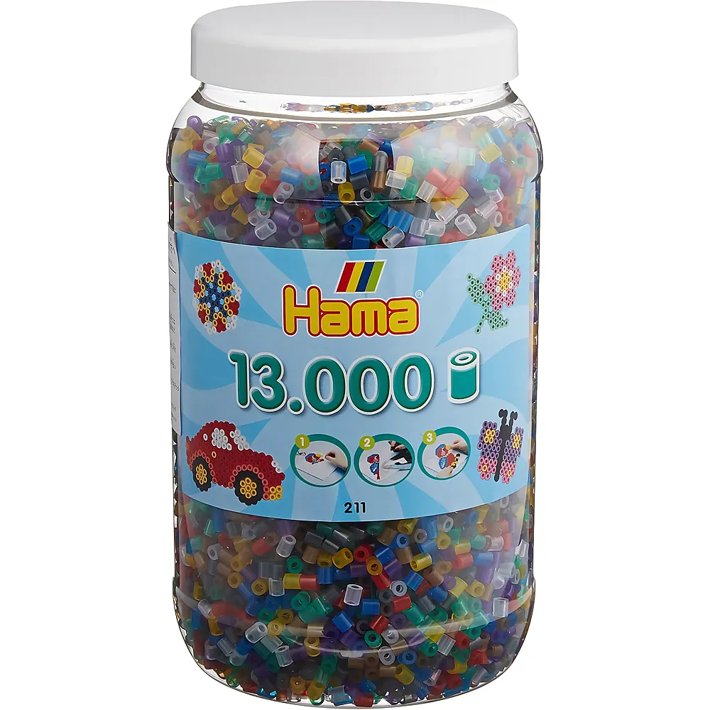 Hama Midi B�gelperlen im Topf 053 Transparenter Mix - 13000 Teile