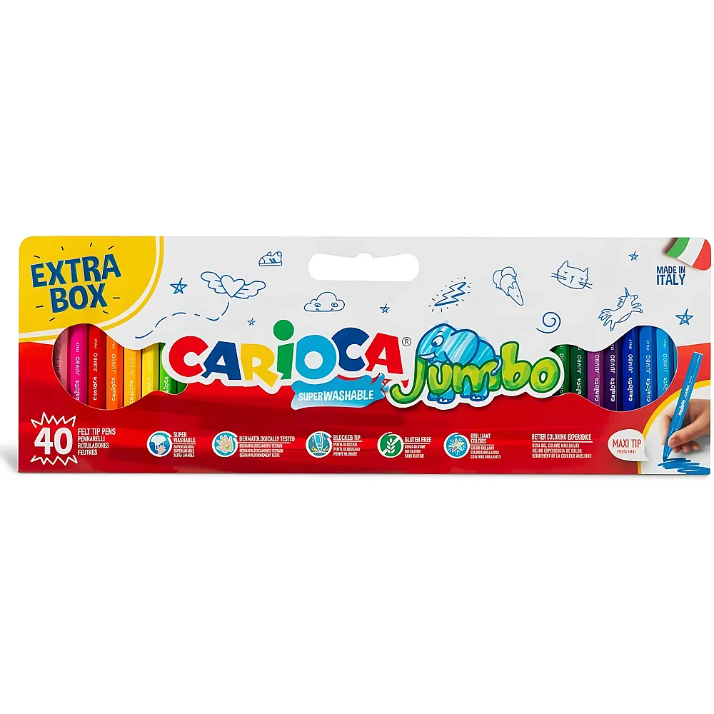 Carioca Fasermaler Jumbo Extra Box - 40 Teile