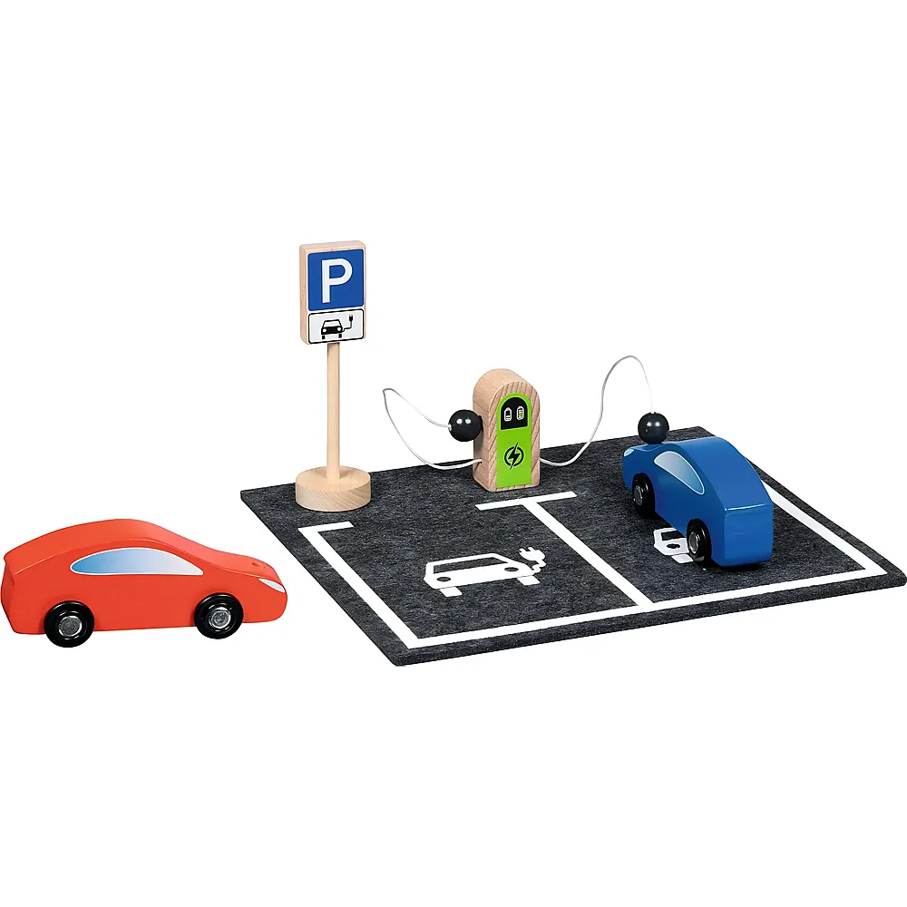 meinspielzeug - Goki E-Ladestation PowerLoad, mit 2 Fahrzeugen | Spielgaragen