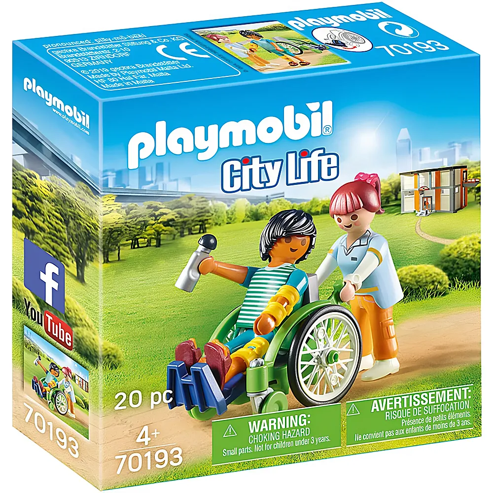 PLAYMOBIL City Life Krankenhaus Patient im Rollstuhl 70193