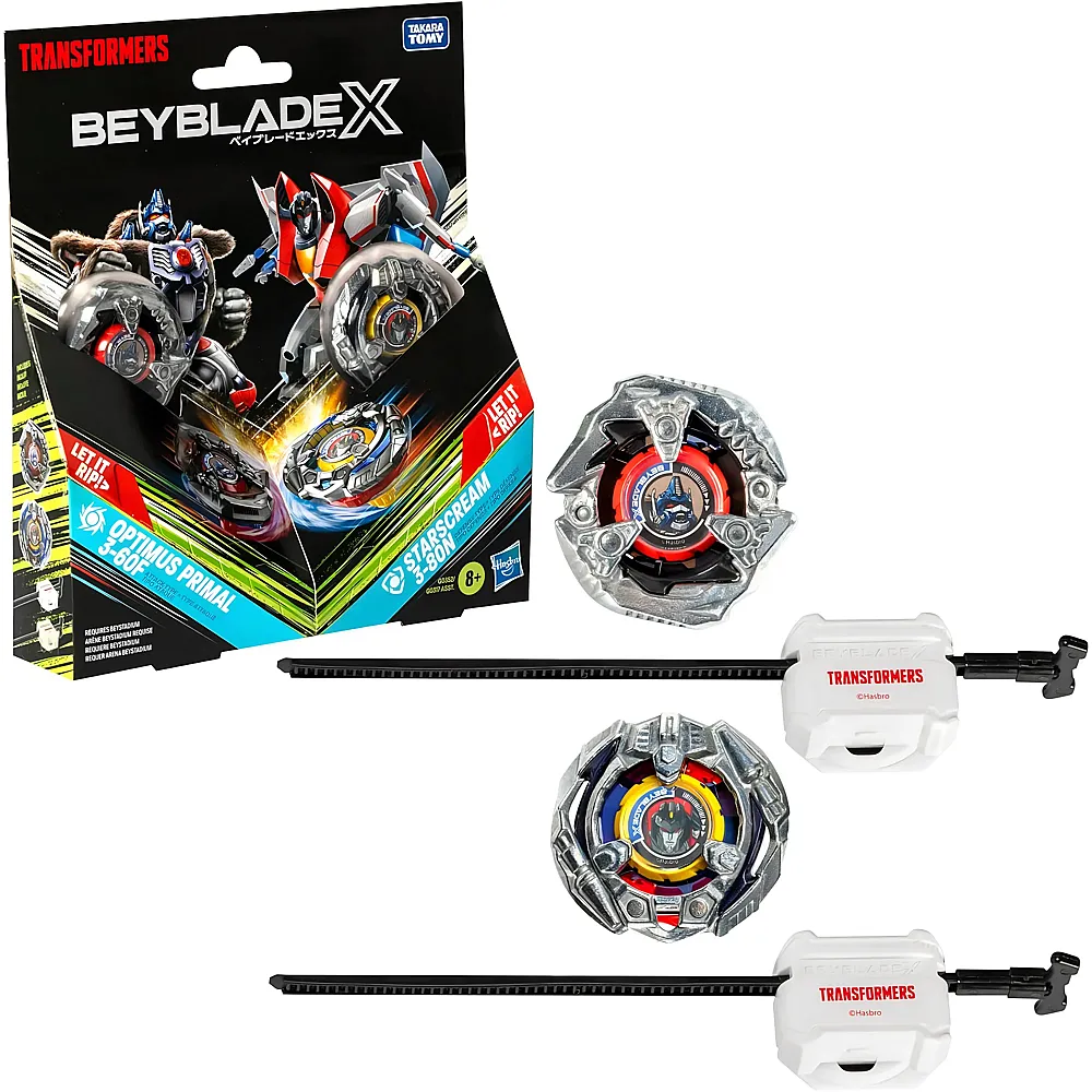 Beyblade X Transformers Collab Optimus Primal 3-60F vs. Starscream 3-80N Multipack