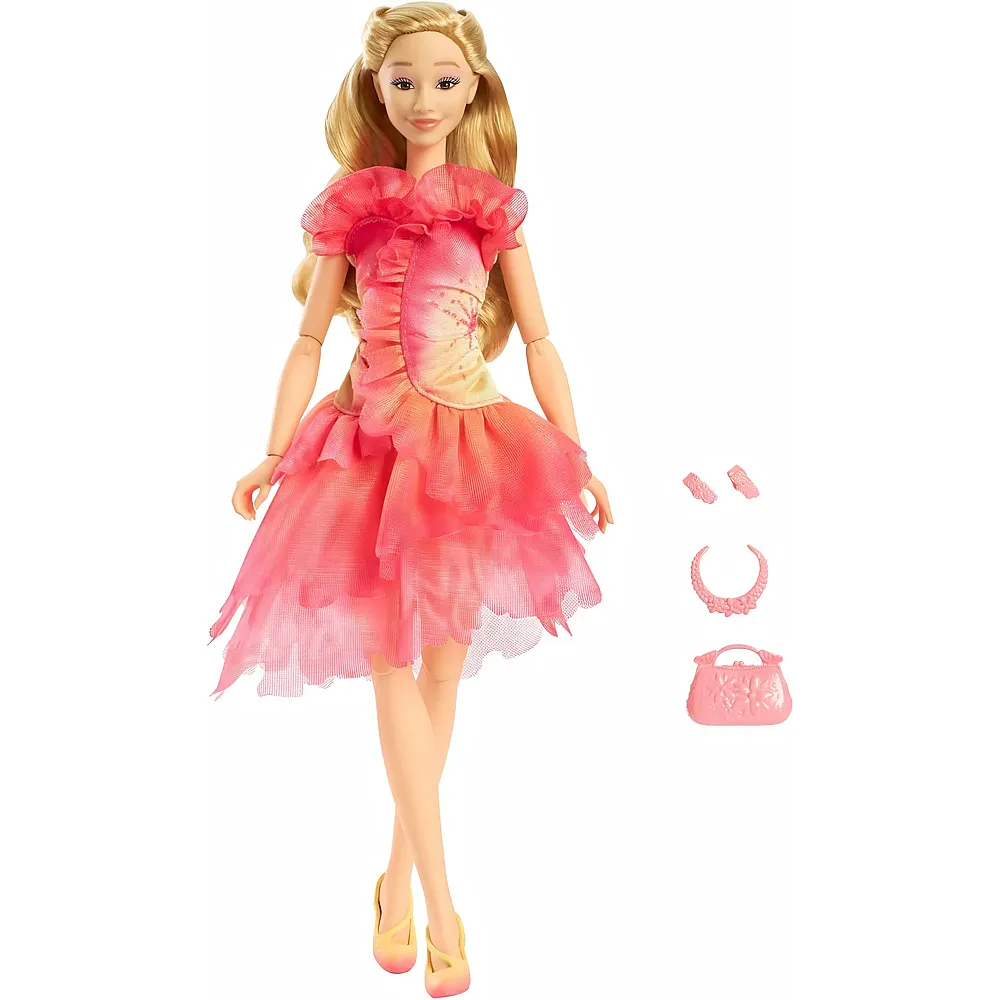 Mattel Wicked Glinda-Modepuppe und Accessoires mit blonden Haaren