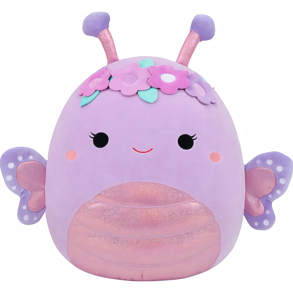 Jazwares Squishmallows Schmetterling 50cm Brenda / violett mit Blumenkrone