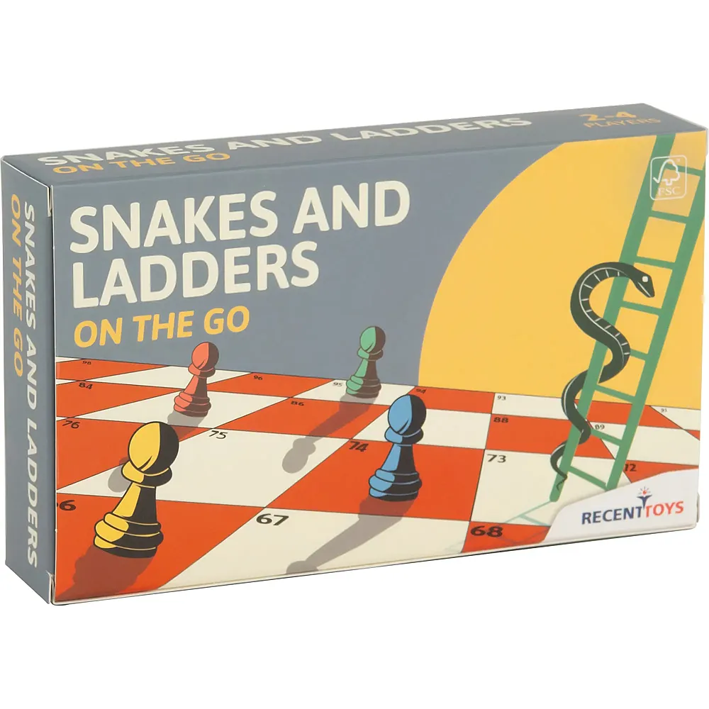Recent Toys Reisespiel Snakes and Ladders Leiterlispiel ab 7 Jahren, 2-4