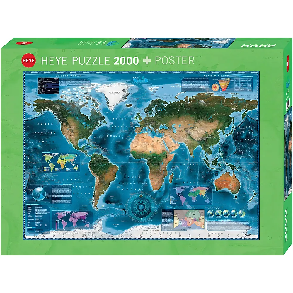 HEYE Puzzle Satellite Map 2000Teile