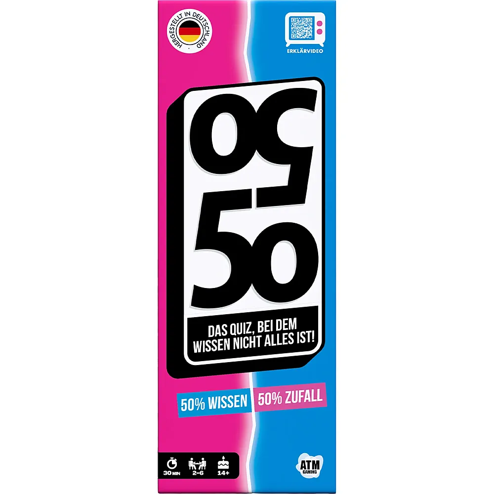 ATM Gaming 50/50 Das Quizspiel, d ab 14 Jahren, 2-6 Spieler,