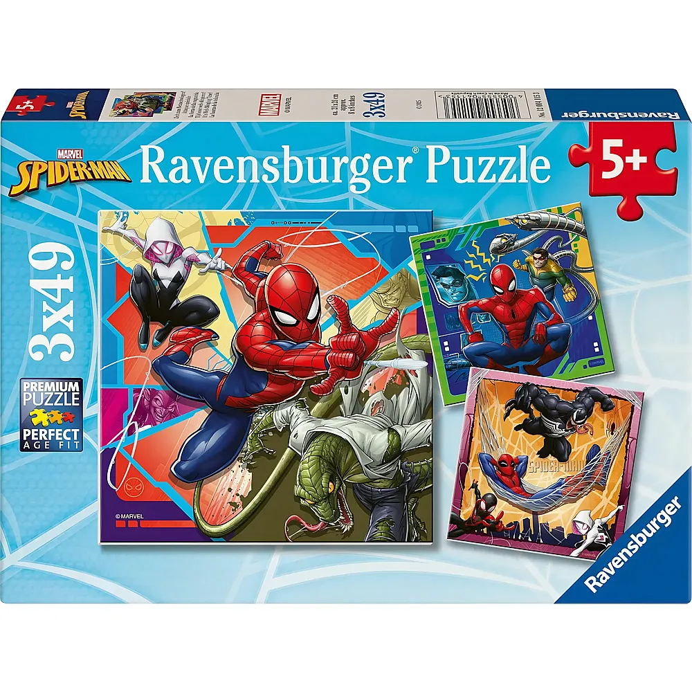 Ravensburger Puzzle Spiderman 3in1 Marvel Spider-Man 49Teile