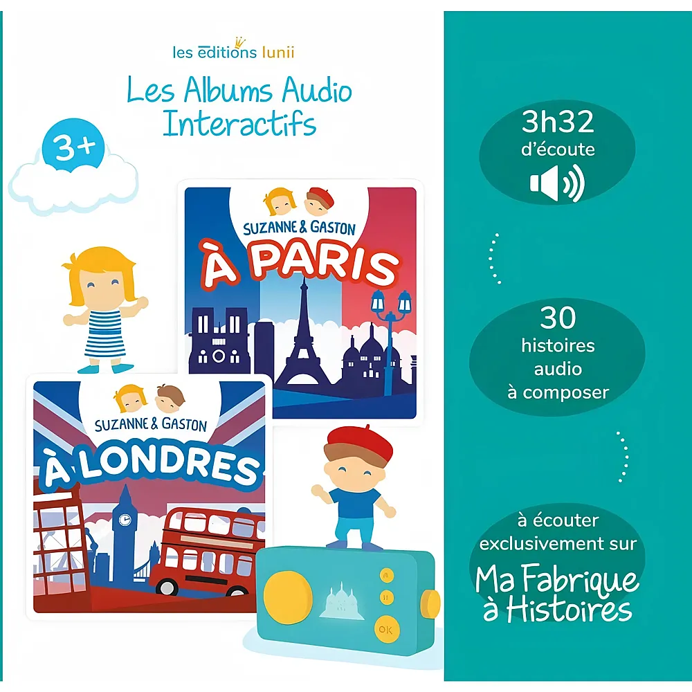 Lunii Album Audio Interactif Pack Duo Suzanne ET Gaston 5+ 
