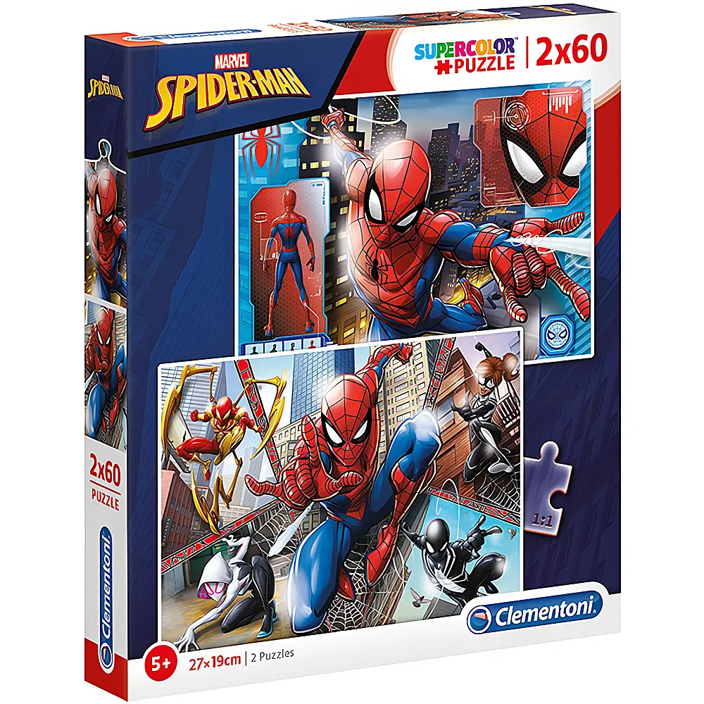 Clementoni Puzzle Supercolor Spiderman 2x60
