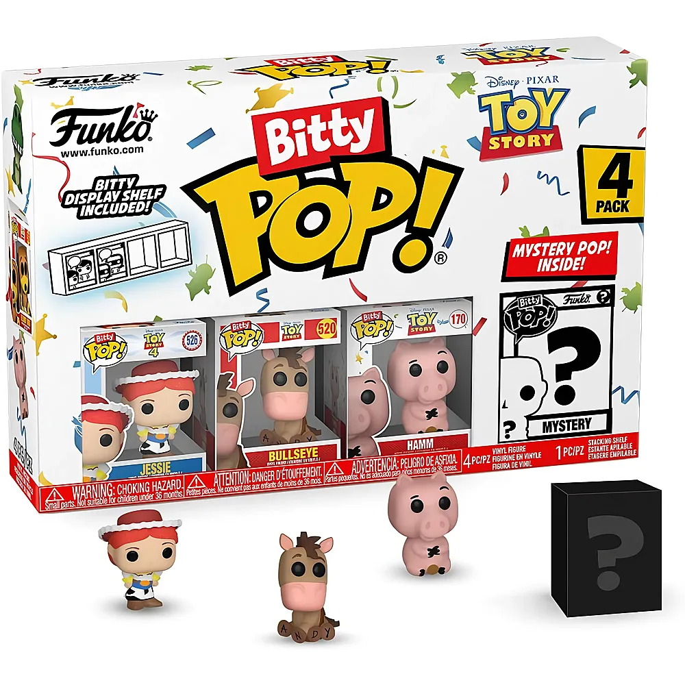 meinspielzeug - Funko Bitty Pop Toy Story - Jessie, Bullseye, Hamm und Mystery 4Teile | Lizenzfiguren