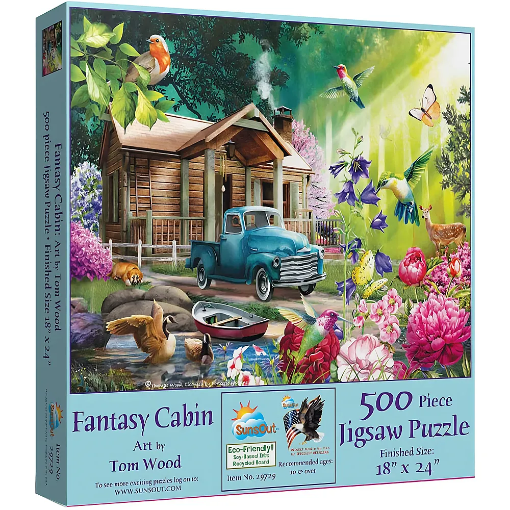 SunsOut Puzzle Tom Wood Fantasy Cabin - 500 Teile