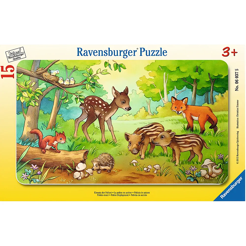 Ravensburger Puzzle Tierkinder des Waldes 15Teile | Rahmenpuzzle