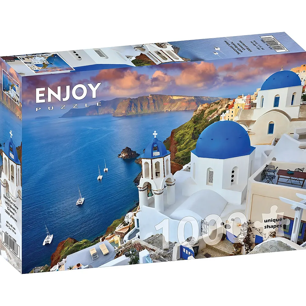 Enjoy Puzzle Blick auf Santorini, Griechenland - 1000 Teile