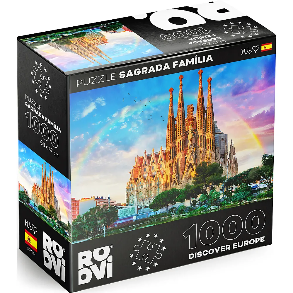 Roovi Puzzle Discover Europe Sagrada Familia, Barcelona, Spanien 1000Teile