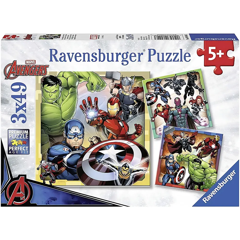 Ravensburger Puzzle 3in1 Marvel Avengers 49Teile