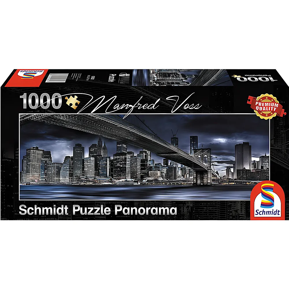 Schmidt Puzzle Panorama Manfred Voss New York Dark Night 1000Teile