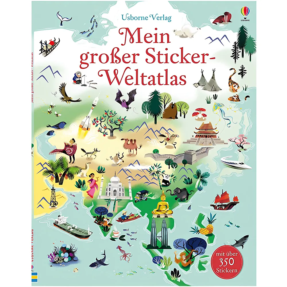 Usborne Mein grosser Sticker-Weltatlas | Spielbcher