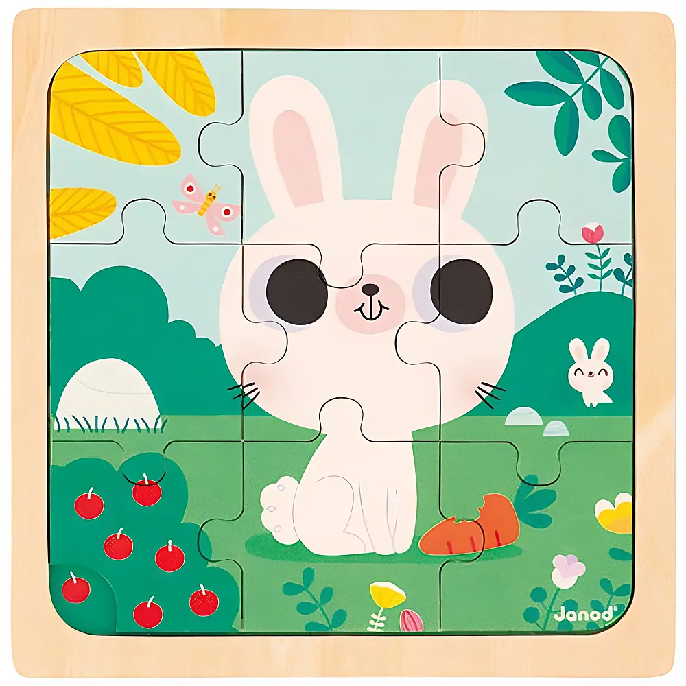 Janod Puzzle Weisser Hase 9Teile