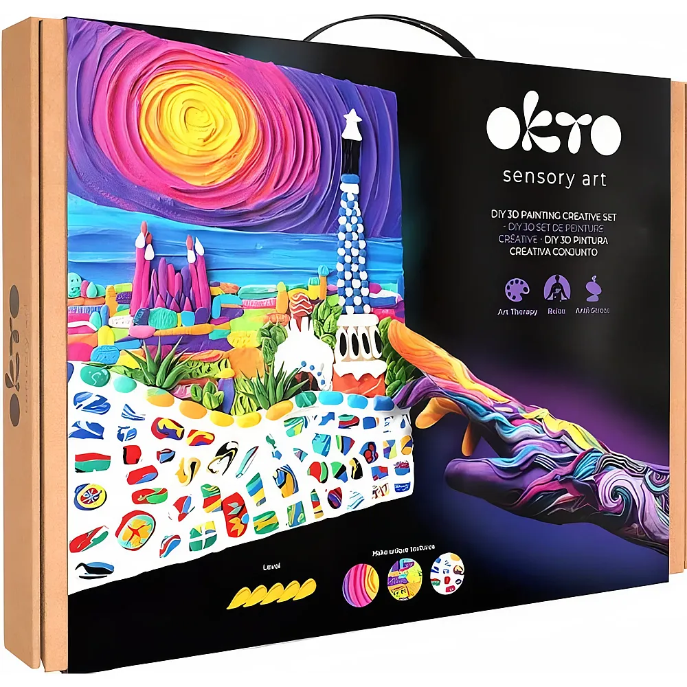 Okto Sensory Art 3D Mal-Kreativset Park Guel Barcelona auf Leinwand