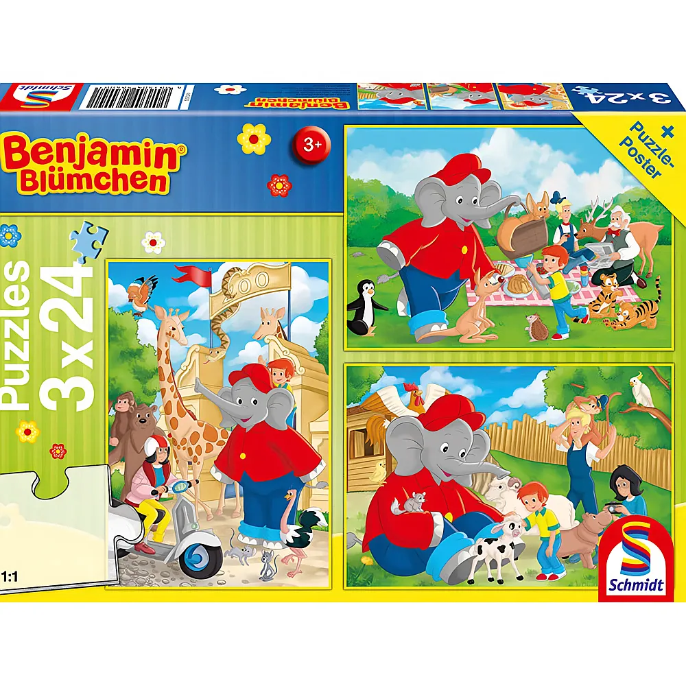 Schmidt Puzzle Benjamin Bl�mchen, Im Zoo - 24 Teile