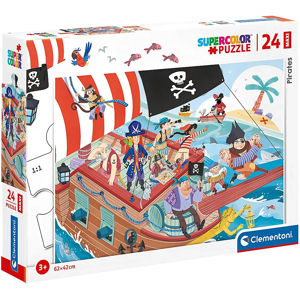 Clementoni Puzzle Supercolor Maxi Piraten - 24 Teile