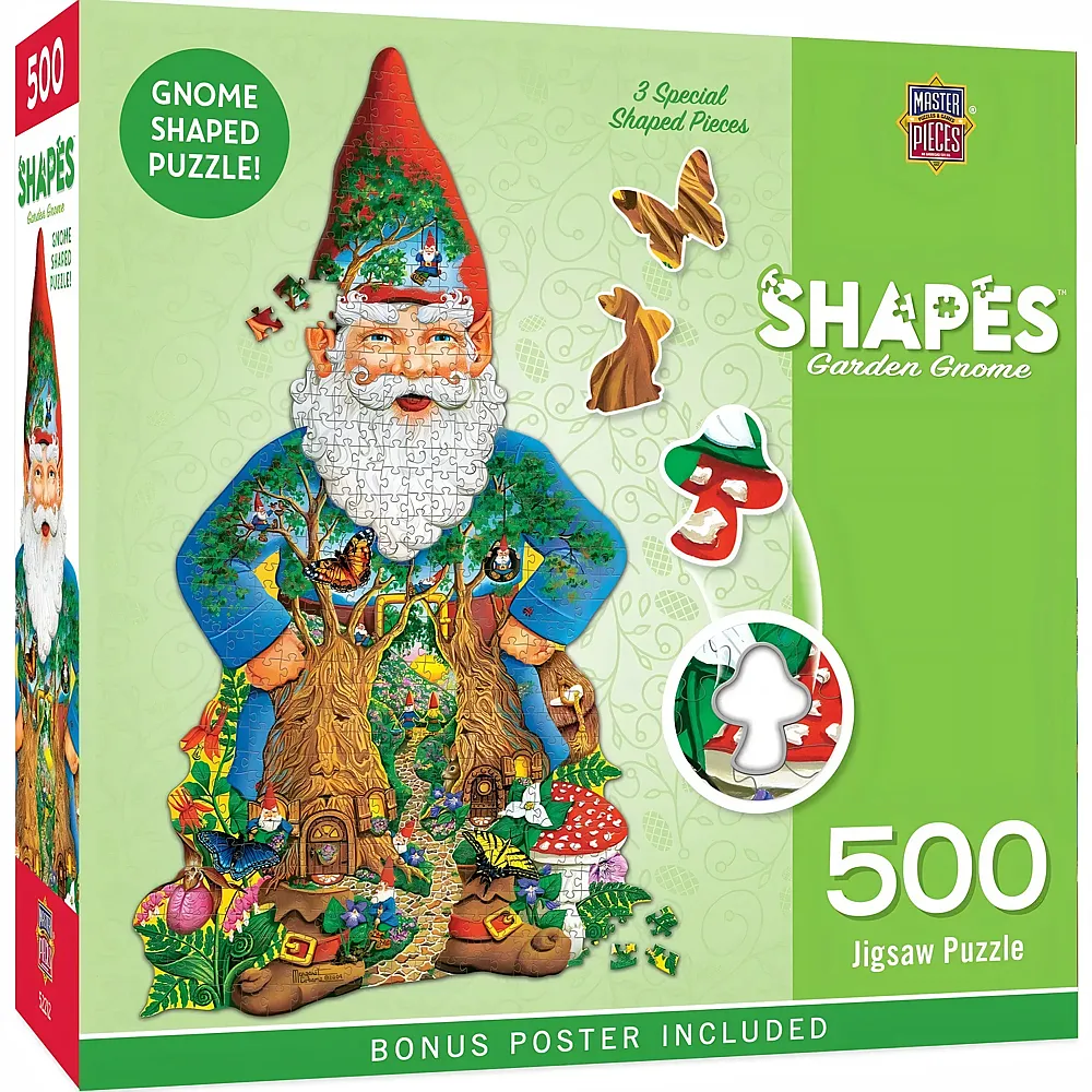Master Pieces Puzzle Shapes Gartenzwerg - 500 Teile