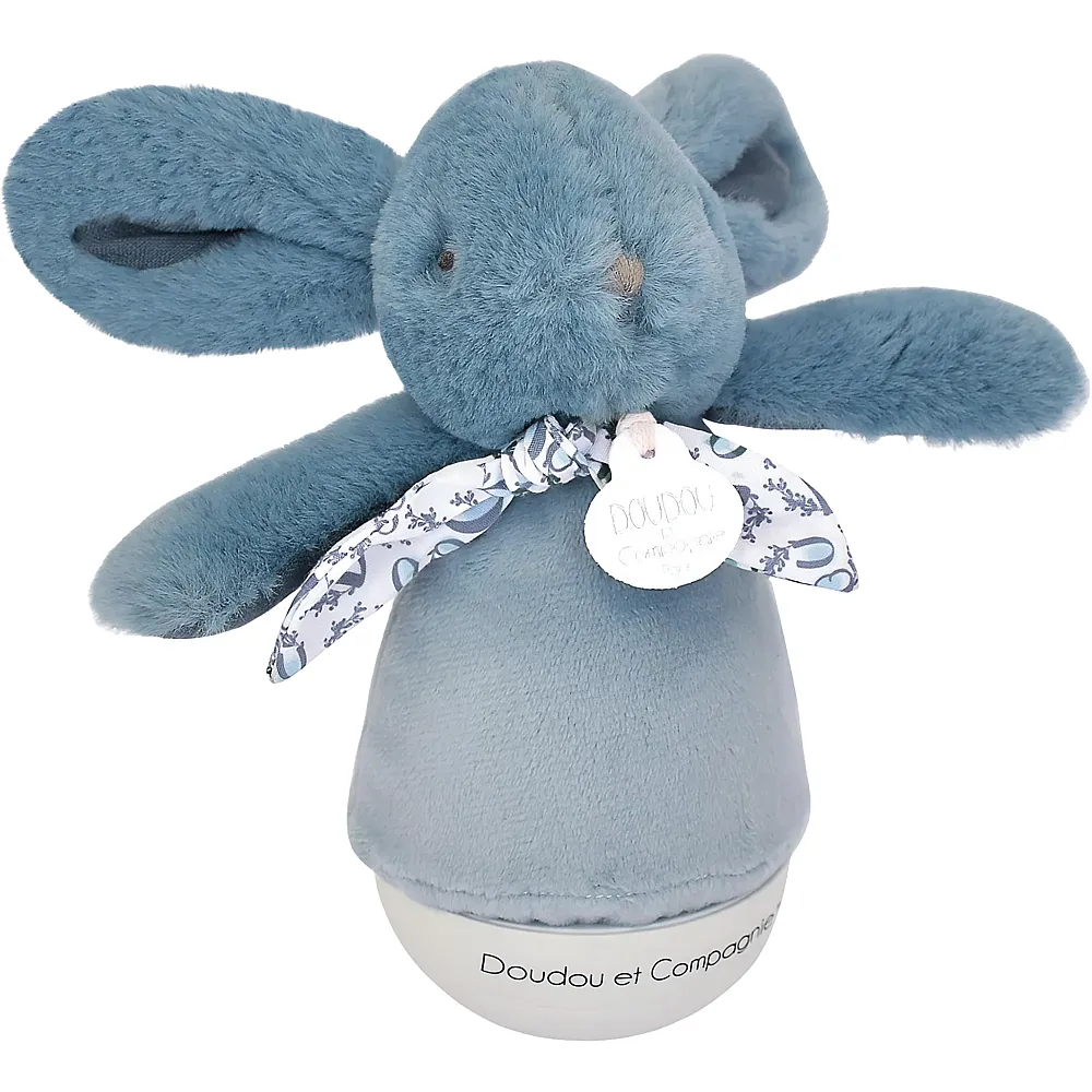 Doudou et Compagnie Hase Nachtlicht mit Musik Blau - 16 cm | Spieluhren